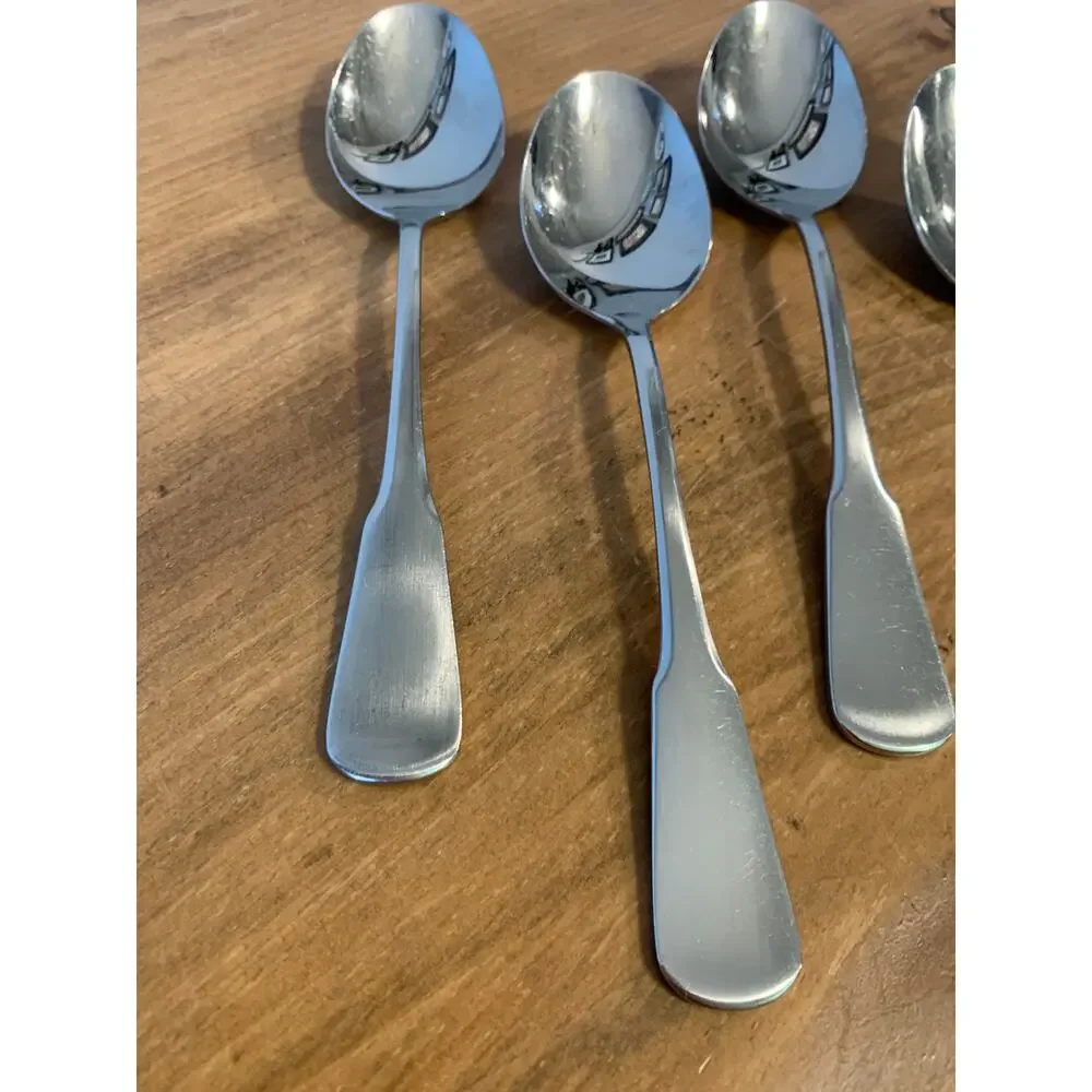 Oneida SSS Minute Man Colonial Boston 4 Oval Tablespoons Stainless 6 3/4